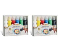 PRIMO - Peintures lavables pour enfants +3 Ans avec 6 Couleurs pour Jeunes Artistes de 75 ml Ergonomiques, Idéales pour Tissu, Papier et Verre, Parfaites pour Créations Artistiques Détaillée