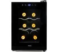 PRIMO PR168WK Cave à Vin - Pose Libre - 6 Bouteilles - Classe E - Noir Noir G