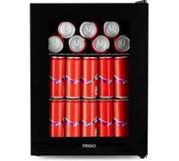 PRIMO PR193BC Réfrigérateur à boissons - Minibar - Mini réfrigérateur - Porte vitrée - Pose libre - 33L - C - Noir
