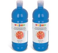 PRIMO - Températures lavables pour enfants +3 Ans et Adultes, 1L, Couleurs de Haute Qualité pour enfants, Adaptées à la Peinture sur Tissus, Verre, Papier, déales pour les Travaux Créatifs et Loisirs