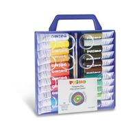 PRIMO - Valise de Peinture pour enfants +3 Ans avec Températures, 22 Tubes de 12ml + 2 Pinceaux, Palette de Couleurs Acryliques pour Tissus, Papier, Verre, Idéale pour les Loisirs Créatifs des enfants