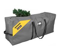 Primode Sac de Rangement pour Sapin de Noël | Convient pour Sapin de Noël jusqu'à 2,1 m | Boîte de Rangement Robuste | Fabriquée en matériau Oxford 600D Durable (Gris)