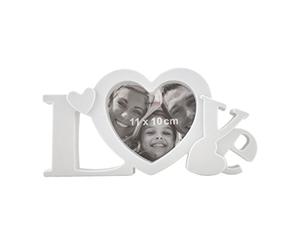 PrimoLiving Cadre photo Love 3D avec vitre en verre blanc P-336.