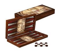 PrimoLiving Deluxe Jeu de Backgammon en Bois Planton XL - 41 x 41,5 cm