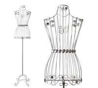 PrimoLiving Mannequin de Tailleur en métal Bella Donna Couleur Argent - Buste de Mannequin décoratif au Look Vintage Antique - à Utiliser comme Buste décoratif ou Porte-vêtements P-00656