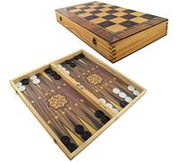 PrimoLiving Set Deluxe Backgammon en Bois - 40x40 cm - échiquier Inclus