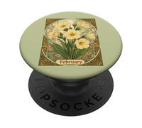 Primrose Février Anniversaire Fleurs Style Art Nouveau PopSockets PopGrip Adhésif