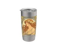 Primrose Flowers Art Nouveau Style Février Anniversaire Gobelet isotherme en acier inoxydable double paroi