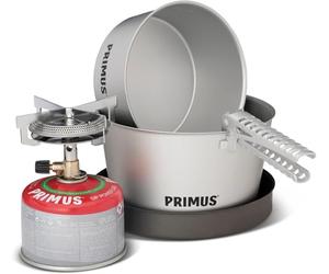 Primus Mimer Stove Kit II Réchaud de camping avec 1 réchaud à gaz, 1 poêle et 2 casseroles - Batterie de cuisine d'extérieur avec réchaud à gaz Primus - Ustensiles de cuisine d'extérieur - Kit de