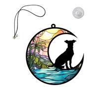 PRIMUZ Attrape-soleil De Fenêtre En Acrylique - 2 X 12,7 Cm Attrape-soleil En Acrylique | Vitrail Sun Catcher Ornement Suspendu D’été Pour Les Amoureux Des Chiens, Décoration De Maison Fantais