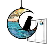 PRIMUZ Attrape-soleil De Fenêtre En Acrylique - 2 X 12,7 Cm Attrape-soleil En Acrylique | Vitrail Sun Catcher Ornement Suspendu D’été Pour Les Amoureux Des Chiens, Décoration De Maison Fantais