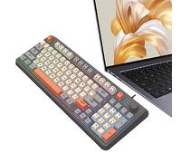 PRIMUZ Clavier de jeu compact, clavier rétroéclairé K82 tricolore pour PC filaire, changement de clé, clavier remplaçable à chaud pour travail et ordinateur portable, Plug and