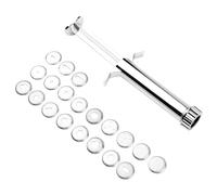 PRIMUZ Outil d'extrusion d'argile, seringue de décoration de gâteau en acier inoxydable, amovible, facile à appliquer, extrudeuse d'argile en acier inoxydable, extrudeuse de pâte à sucre, presse à