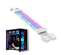 PRIMUZ RGB PSU Cables, 265mm RGB Supply Cables, 24 Pin Sleeved Cable Extension Kit, Strimer Extension Cable Kit for Computer Modification Working Playing Game