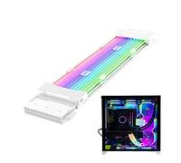 PRIMUZ RGB PSU Cables, 265mm RGB Supply Cables, 24 Pin Sleeved Cable Extension Kit, Strimer Extension Cable Kit for Computer Modification Working Playing Game