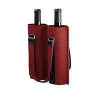 PRIMUZ Sac à bouteille avec 2 compartiments, sac pour bouteille de vin, sac en feutre, porte-bouteilles, sac à bouteille, sac à bouteille en feutre 29 × 26 cm, rouge, Porte-sac à main