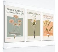 Prinajssiad Lot de 3 affiches de Taylor August de 30,5 x 40,6 cm avec citations lyriques de Swiift - Impression florale vintage « You're on Your Own Kid » - Images botaniques rétro pour chambre de