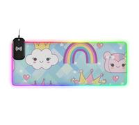 Princ Dr Crown Tapis de souris lumineux avec fil de dessin animé étanche 90 x 40 cm Grand tapis de souris de bureau