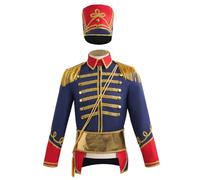 Prince Costume Men, Prince Charming Costume for Men, European Soldat Christmas comprend des hauts, une ceinture, un chapeau, des ornements pour les performances de scène officiers de cosplay, XL