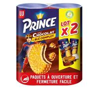 Prince De Lu - 2 Paquets de Biscuits Enrobés de Chocolat au Lait - Au Blé Complet - (2x300g)