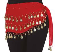 Prince du Désert Foulard Rouge Mardi Gras Sheik Brillant Pièces Rythme Danse Carnaval Orient Féerie, Couleur : Noir