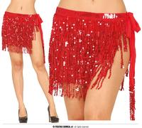 Prince du Désert Glamour Jupe de Danse Carnaval Franges Rouge Élégance Paillettes Brillant Exotique Aventure Costume Cheik, Couleur : Argent