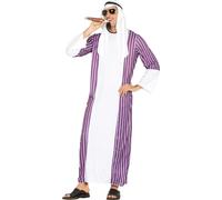 Prince du Désert Tunique Violette Vêtement Sheik Carnaval Costume Fête Magnifique Mardi Gras Célébration Nuits Arabes Fantaisie Nuits Magiques Magie du Désert Tradition, Taille : 48 - 50 (M) Couleur :