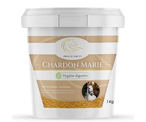 Prince EQUIN - Chardon Marie - Complément nutritionnel Cheval - Seau 1 kg - Détoxification Foie Cheval - Élimination des toxines - Marque Française