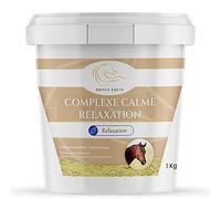 PRINCE EQUIN - COMPLEXE RELAXATION - Complément nutritionnel Cheval - Seau 1 kg - 4 plantes apaisantes - Verveine, Camomille, Mélisse, Aubépine - Anti-stress - Diminue l'agitation - Marque Française