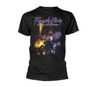 Prince Homme Purple Rain (noir) T-shirt noir, schwarz., XL