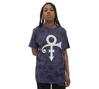 Prince T Shirt Blanc Symbol Logo Nouveau Officiel Unisex Dip Dye Noir Size M