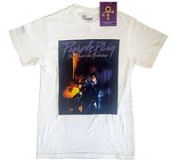 Prince - T-Shirt # M Unisex White # Purple Rain Square [Import]
