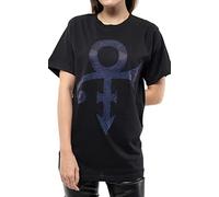 Prince T Shirt Purple Diamante Symbol Logo Nouveau Officiel Unisex Noir Size L