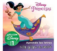 Princesas Disney. Aprende las letras: c/q, g/gu, z, ce/ci (Leo con Disney Nivel 1)