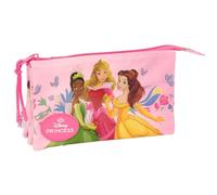 PRINCESAS DISNEY - Trousse triple, trousse pour enfant, idéale pour les enfants d'âge scolaire, confortable et polyvalente, qualité et résistance, 22 x 3 x 12 cm