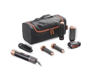 Princess Airstyler Plus, Outil de Coiffage 6 en 1 avec Moteur DC, 3 Niveaux de Chaleur, 2 Vitesses, Indicateur LED, 6 Accessoires, Gant et Pochette, 1000 W, 529215