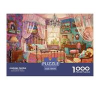 Princess Bedroom Puzzle en Bois Imperméable Puzzles De 1000 Pièces pour Adultes Cadeaux Impossible Jeux Éducatifs