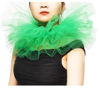 PRINCESS BRIDE Accessoires de clown de cirque d'opéra, collier à volants, style victorien, élisabéthain, Renaissance, Pâques, bal masqué, fête costumée, collier de clown d'Halloween (vert)