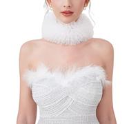 PRINCESS BRIDE Collier à volants doux et élégant, style victorien, élisabéthain, Renaissance, Pâques, bal masqué, fête, Halloween, col en maille bouffante (blanc)