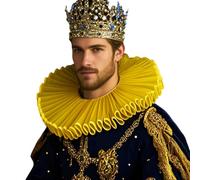 PRINCESS BRIDE Collier à volants style rétro style shakespeare style élisabéthain de la Renaissance, jaune, L