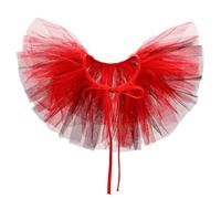 PRINCESS BRIDE Collier de clown d'Halloween à volants - Accessoire de costume de fête élisabéthaine victorienne - Accessoire de déguisement - Collier de clown coloré en maille bouffante (rouge/noir)