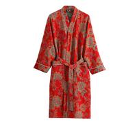 PRINCESS BRIDE Peignoir unisexe en gaze de coton double couche respirant, pyjama doux et absorbant Yukata pour hôtel, maison, Fleur - Rouge, XL