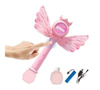 Princess Bubble Wand (Rechargeable) - LED Bubble Blower Machine with Music | for Kids Girls Boys Ages 3-8 | Outdoor Holiday Birthday Toy Gift, Cosplay Prop for Masquerade Playground Backyard Party