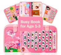 Princess Busy Book pour tout-petits de 1 à 3 ans, livre d'activités Montessori avec diverses activités pour filles et garçons, tableau sensoriel d'apprentissage éducatif pour les tout-petits de 1 à