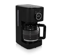 Princess Cafetière en Acier Inoxydable Noire, Capacité de 1,5 L pour 10 à 15 Tasses, Minuterie Numérique, Système Anti Goutte, Arrêt Automatique, Facile à Nettoyer, 01.246060.01.001