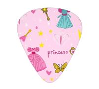 Princess-Castle-Crown Lot de 12 médiators avec 3 épaisseurs et boîte de rangement, médiators en ABS pour guitare basse électrique