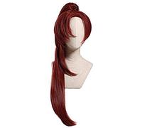 Princess Connect! Re: Dive Akino Cosplay perruque 80 cm perruque rouge foncé avec des queues de cheval à puce Halloween Party Akino bourgogne perruques Re Dive perruque 757