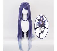 Princess Connect Re:Dive Shijo Rei Cosplay Long Violet Gris Couleurs mélangées Cheveux synthétiques résistants à la chaleur + Bonnet de perruque Halloween
