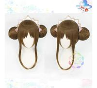 Princess Connect! Re Dive Suzume Tea Brown mignon Cosplay perruques cheveux synthétiques résistants à la chaleur avec petits pains + bonnet de perruque gratuit CHINE thé brun (seulement perruque)