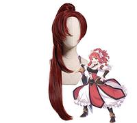 Princess Connect! Re: plongée Akino perruque Cosplay Costume 80 cm postiche rouge foncé avec puce queues de cheval Halloween fête jeu de rôle perruques 747